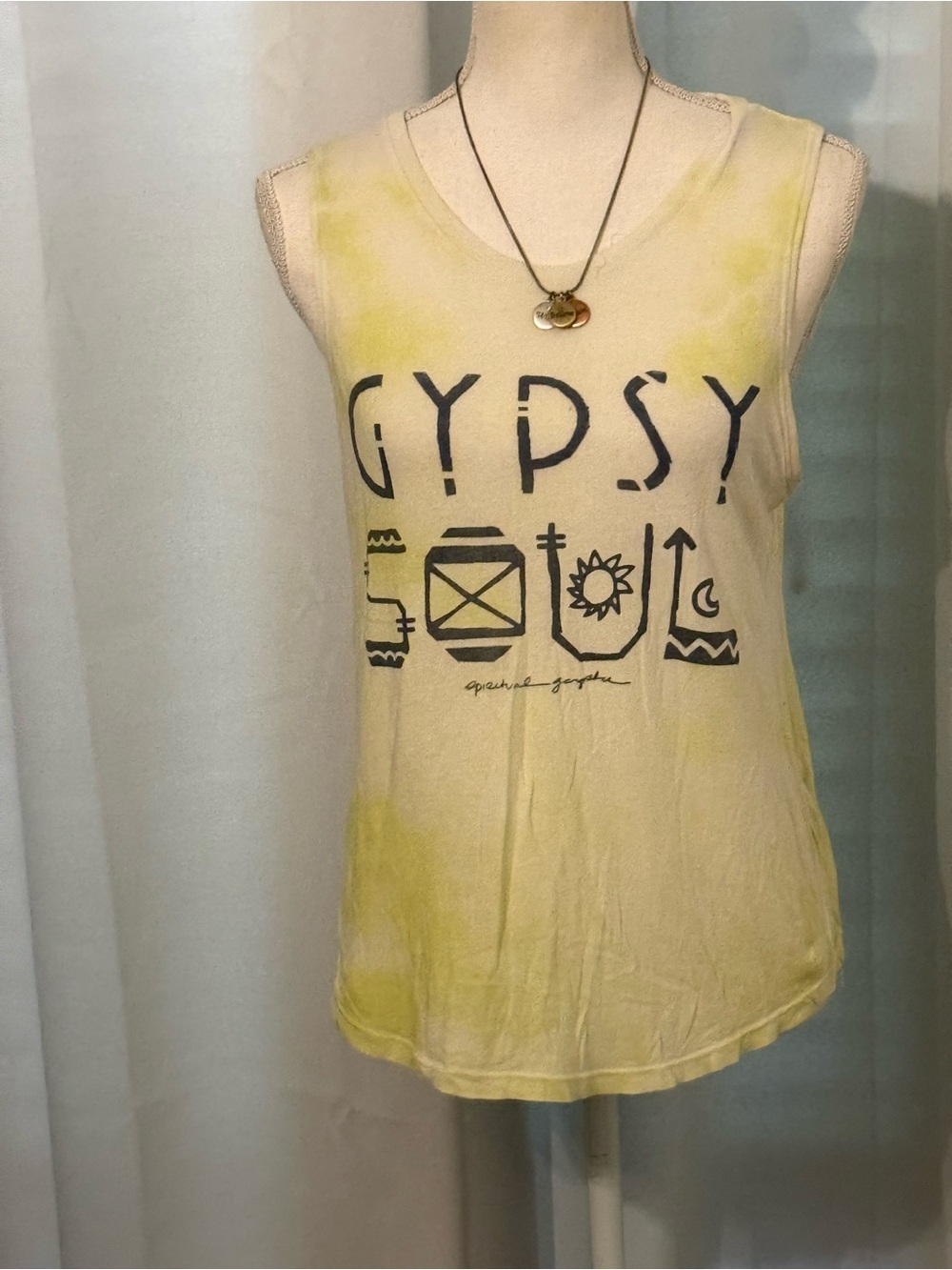 Spiritual Gangster Yellow 'Gypsy Soul' Graphic Tank